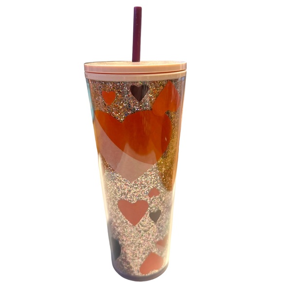 Starbucks Tumbler Hearts Glitter Valentine’s Day Limited Edition 24 OZ New - Picture 3 of 5